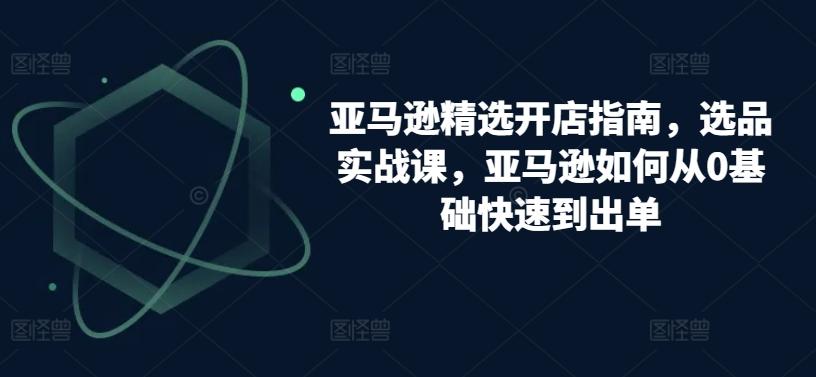 亚马逊精选开店指南，选品实战课，亚马逊如何从0基础快速到出单-搞个副业