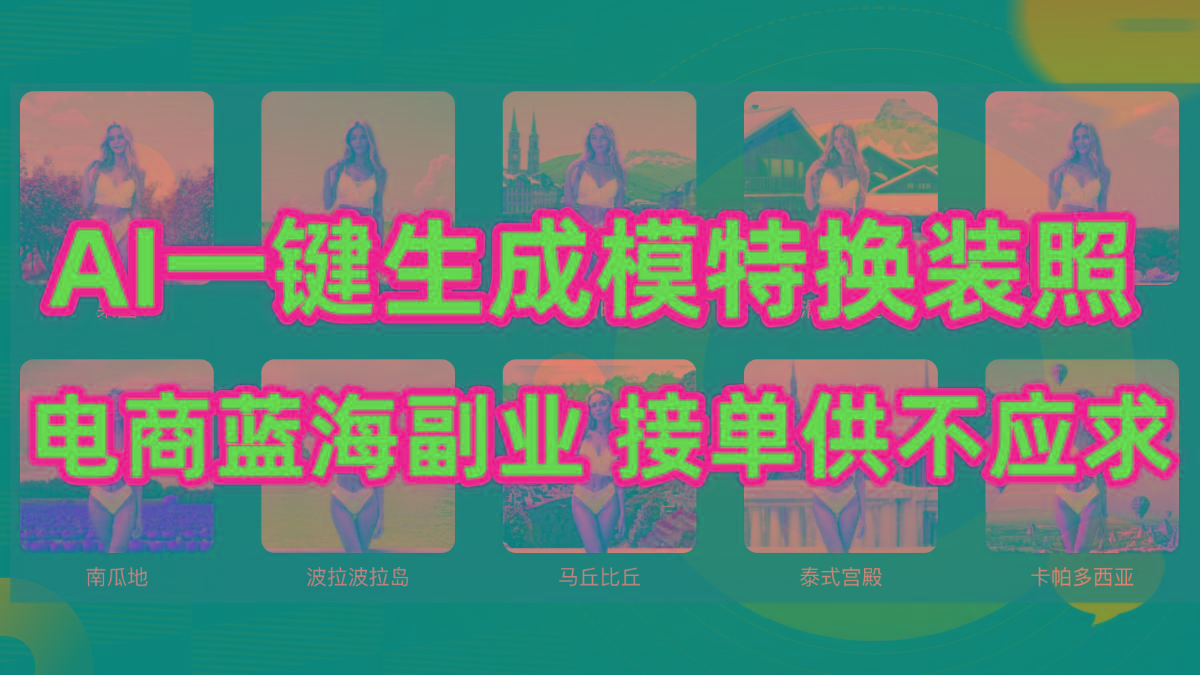 (9616期)AI制作一键生成模特换装照，电商蓝海副业供不应求-搞个副业