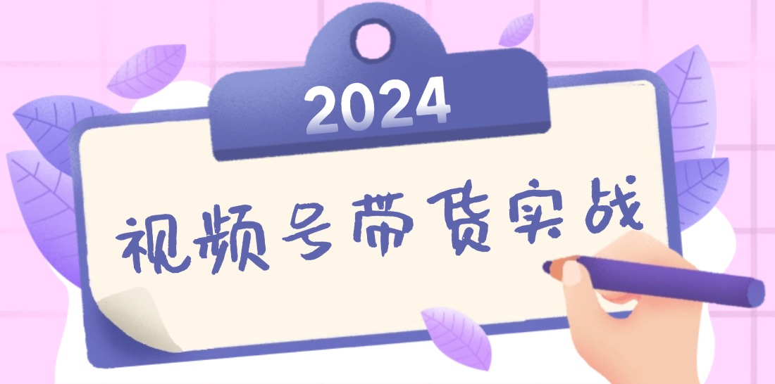 2024视频号最新带货实战课：无人直播/书单号卖货/个人IP口播 (附资料素材-搞个副业
