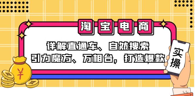 2024淘宝电商课程：详解直通车、自然搜索、引力魔方、万相台，打造爆款-搞个副业