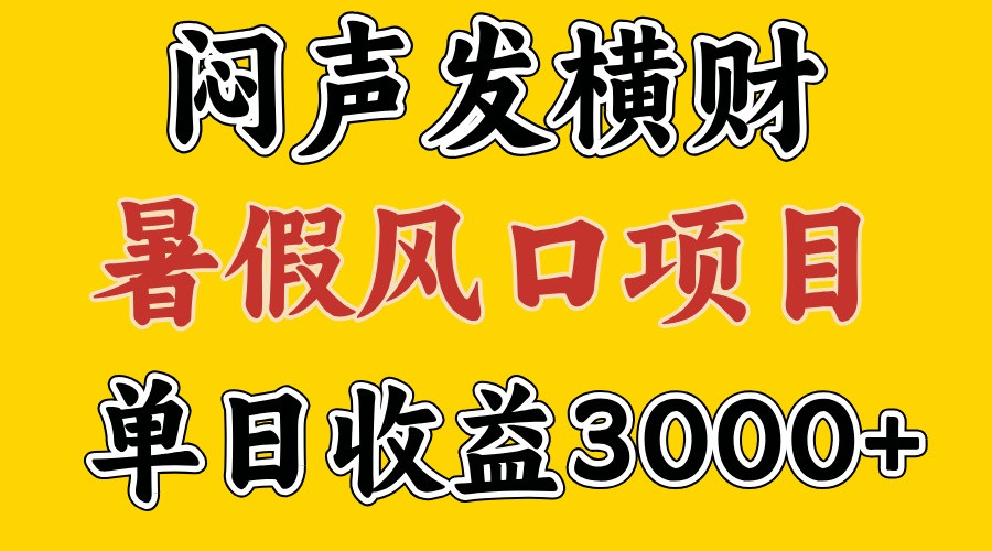 30天赚了7.5W 暑假风口项目，比较好学，2天左右上手-搞个副业