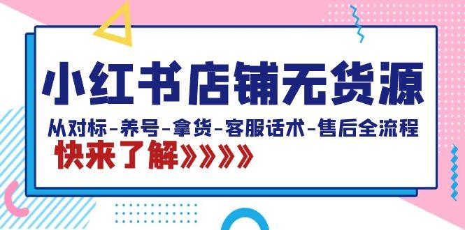 小红书店铺无货源：从对标-养号-拿货-客服话术-售后全流程(20节课)-搞个副业