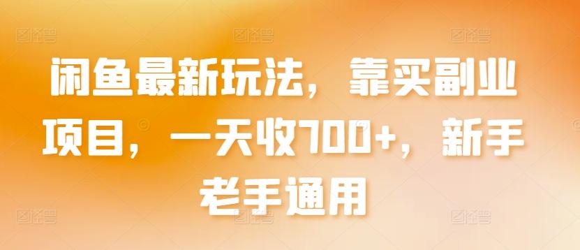 闲鱼最新玩法，靠买副业项目，一天收700+，新手老手通用【揭秘】-搞个副业