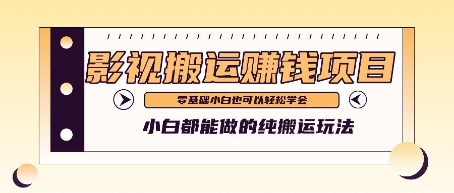 手把手教你操作影视搬运项目，小白都能做零基础也能赚钱-搞个副业
