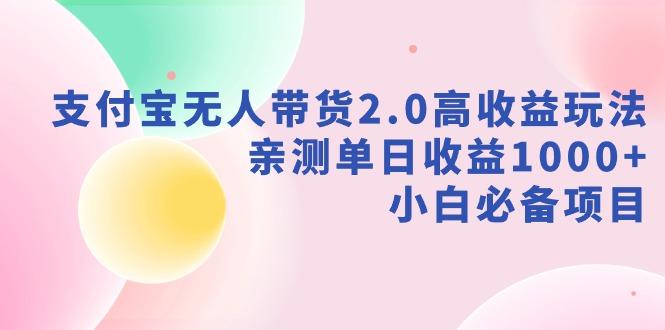 支付宝无人带货2.0高收益玩法，亲测单日收益1000+，小白必备项目-搞个副业