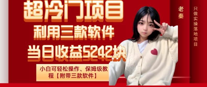 超冷门项目、利用三款软件、当日收益5242块、小白可轻松操作、保姆级教程【附带三款软件】-搞个副业