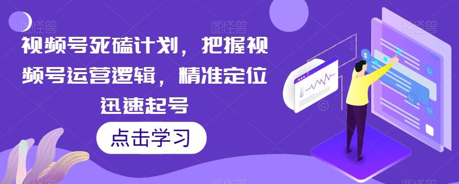 视频号死磕计划，把握视频号运营逻辑，精准定位迅速起号-搞个副业