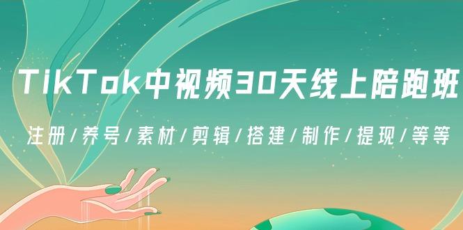 TikTok中视频-30天线上陪跑班：注册/养号/素材/剪辑/搭建/制作/提现/等等-搞个副业