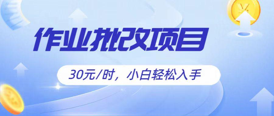 作业批改项目30元/时，简单小白轻松入手，非常适合兼职-搞个副业