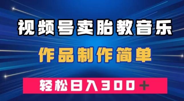 视频号卖胎教音乐，作品制作简单，一单49，轻松日入300＋-搞个副业