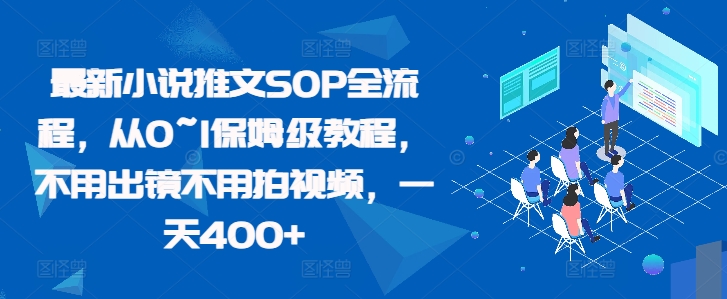 最新小说推文SOP全流程，从0~1保姆级教程，不用出镜不用拍视频，一天400+-搞个副业