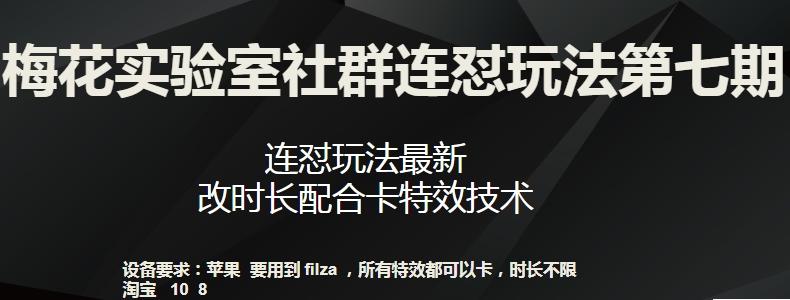 梅花实验室社群连怼玩法第七期，连怼玩法最新，改时长配合卡特效技术-搞个副业